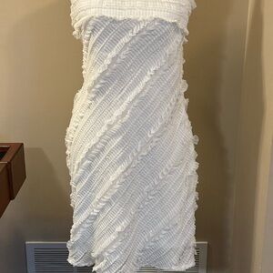 Elegant White Strapless Anthropologie Dress